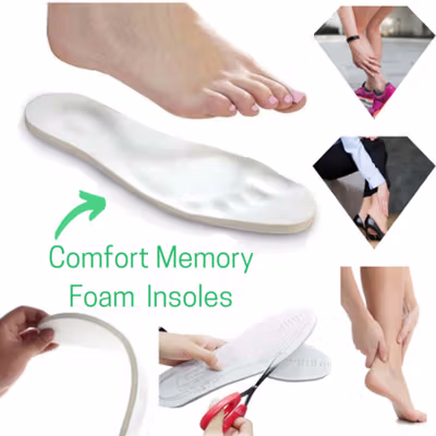 Insole Sepatu Alas Kaki Orthopedic Memory Foam 1 Pasang - L3 - No Color — gambar 2