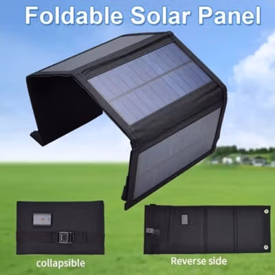 SolaBright Solar Panel Portable 10W 4 Folding Charging Board - K-10 - Black — gambar 2
