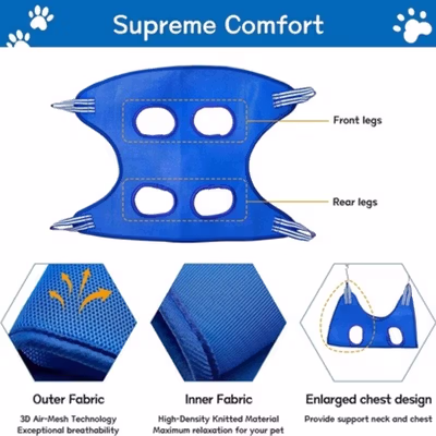 GRANE Pet Grooming Hammock Perawatan Anjing Kucing Size M - GR-55 - Blue — gambar 2