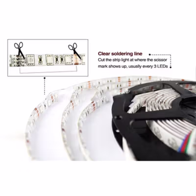 Lampu LED Strip RGB Light Flexible SMD 5050 5M with Remote - White — gambar 2