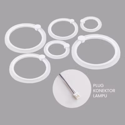 MINGKO Lampu LED Plafon Ceiling Dimmable 30-45W 6 Ring 3In1 Color - 0528 - White — gambar 2