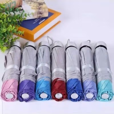 LISM Payung Lipat Buka Tutup Manual Polos Anti UV Windproof 94cm - L8 - Mix Color — gambar 2