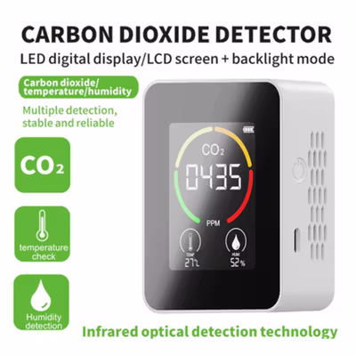 KKMOON Alat Detector CO2 Sensor PPM Meter Gas Analyzer Thermometer - M8 - Black — gambar 2