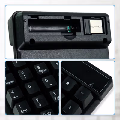 Etmakit Keyboard Numeric Numpad Wireless 2.4GHz Mechanical Feel Keypad - 525 - Black — gambar 2
