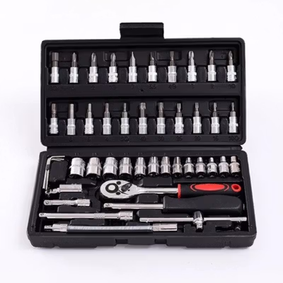 Shun Da Set Kunci Sok Reparasi Mobil Chrome Vanadium 46in1 - D022 - No Color — gambar 2