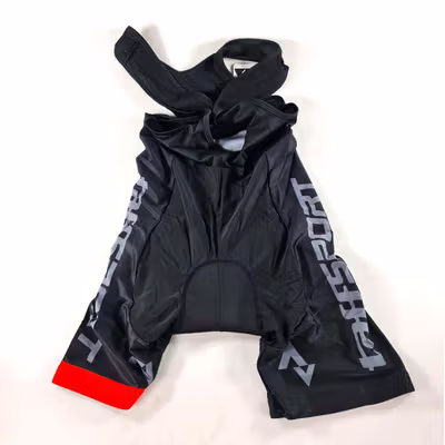 TaffSPORT STRAVA Pakaian Olahraga Sepeda Pria Cycling Jersey Gel Pad L - DBT034 - Black — gambar 2