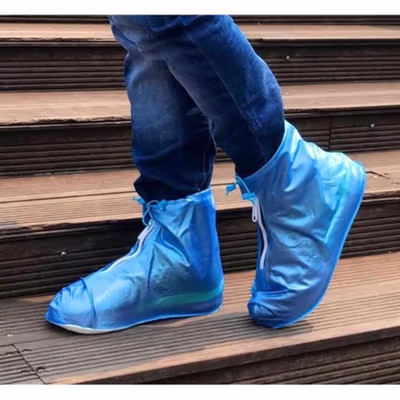 Rhodey Jas Hujan Sepatu Anti Air Rain Shoe Cover PVC with Zipper M - F-300 - Blue — gambar 2