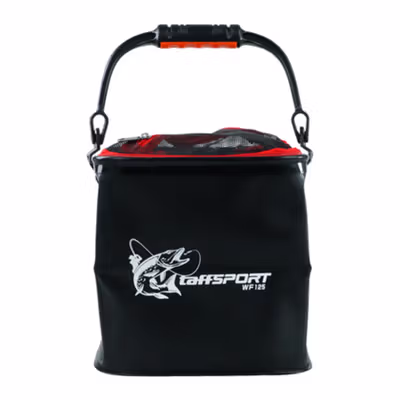 TaffSPORT Ember Lipat Mancing Ikan Folding Bucket Handle 23x23x23cm - WF125 - Black — gambar 2