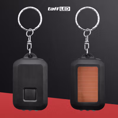 TaffLED Mini Led Solar Power Rechargeable Flashlight With Keychain - XY - Black — gambar 2