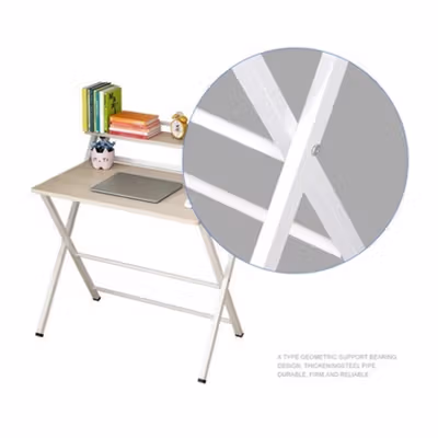 TaffHOME Meja Belajar Laptop Lipat Foldable Computer Desk - BL-A53 - Black — gambar 2