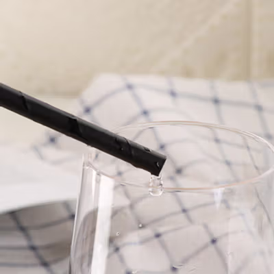 Alloet Sedotan Kertas Steril Paper Straw Eco Friendly 6x197mm 100 PCS - AL-19 - Black — gambar 2