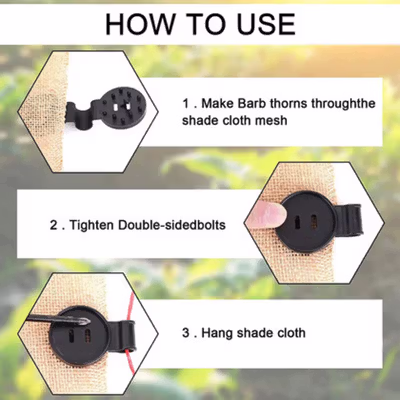 Tarpaulin Jepit Tenda Terpal Heavy-Duty Round Lock Square Hole 20 PCS - Black — gambar 2