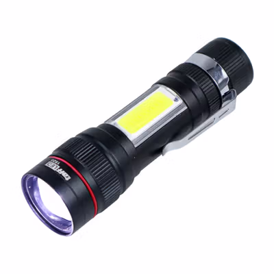 TaffLED Senter LED COB XPE T6 Rechargeable Tactical 200 Lumens - 1520 - Black — gambar 2