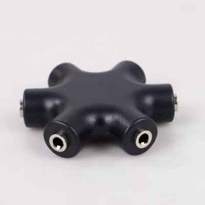 ALLOYSEED Splitter 6 Way Port Male to 5 Female Audio Earphone 3.5mm - JLT108 - Black — gambar 2