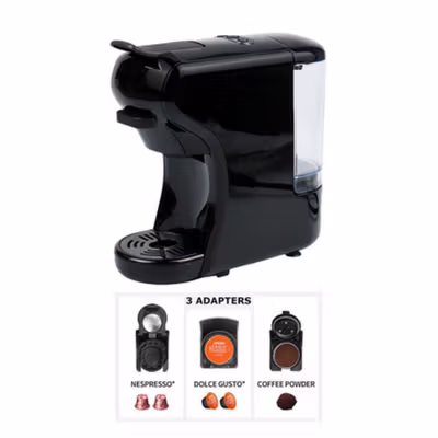 Trieste Mesin Kopi Espresso Kapsul 3in1 Coffee Maker 19Bar 1450W 600ml - ST-504 - Black — gambar 2