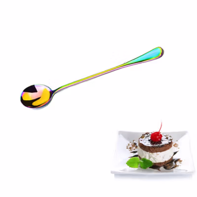 Asipartan Sendok Teh Dessert Rainbow Spoon Stainless Steel Bulat - A014 - No Color — gambar 2