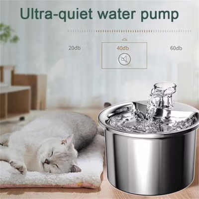 AONISE Water Dispenser Fountain Tempat Air Minum Kucing Anjing 2L - FT333 - Silver — gambar 2