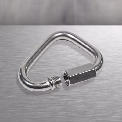 TaffSPORT Climbing Carabiner Stainless Steel Safety Lock - CE40 - Silver — gambar 2