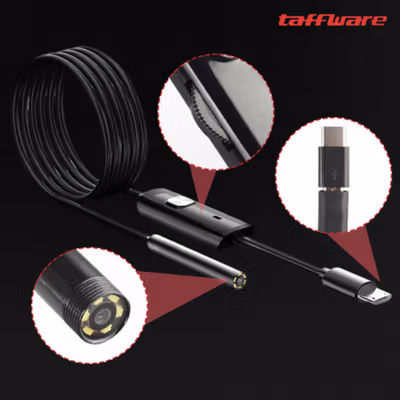 Taffware Kamera Endoskopi Endoscope USB OTG IP67 Borescope LED 480P - AN98B - Black — gambar 2