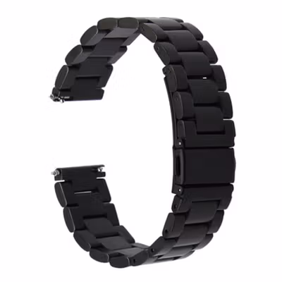 Stainless Steel Strap Watch Band 3 Pointer 22mm for Samsung Gear S3 - SS3 - Black — gambar 2