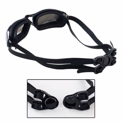 RUIHE Kacamata Renang Dewasa Anti Fog UV Protection - 9200 - Black — gambar 2