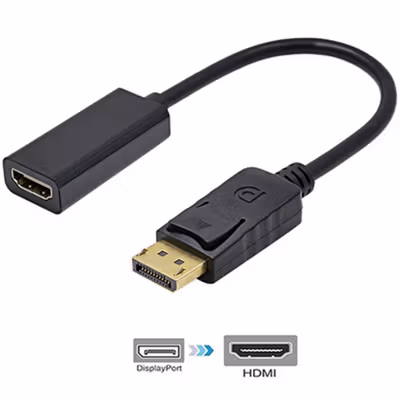 FSU Kabel Adaptor Converter Display Port Male to HDMI Female 1080P FHD - DP1IN4 - Black — gambar 2