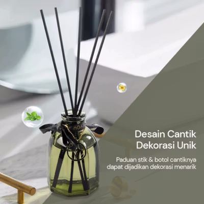Good As You Pengharum Ruangan Reed Diffuser Rattan Shangri-La 150ml - OC-15 - Green — gambar 2