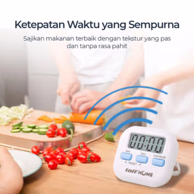 TaffHOME Timer Masak Dapur Digital Magnetic Alarm Kitchen Countdown - JS-113 - White — gambar 2