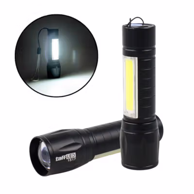 TaffLED Albinaly Senter LED COB XPE Q5 Rechargeable 2300 Lumens - 1517 - Black — gambar 2