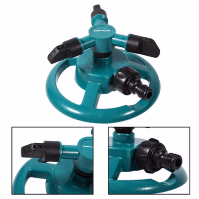 TaffHOME Penyiram Tanaman Otomatis Putar 360 Derajat 3 Sprinkler Spray - YY1079 - Green — gambar 2
