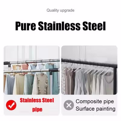 ARICEHOU Rak Gantungan Baju Stainless Steel Telescopic Clothesrack - AR150 - Silver — gambar 2