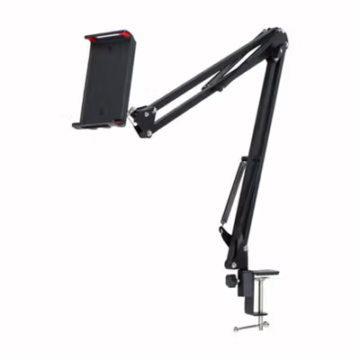 TaffSTUDIO Stand Tablet HP Lazypod Metal Holder Desk Clamp 6-8 Inch - D9 - Black — gambar 2