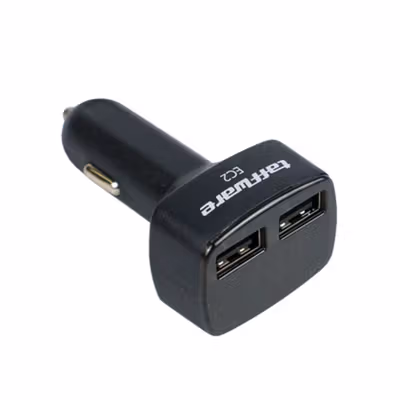 Taffware Car Charger Mobil LED Display Dual USB Cigarette Plug 3.1A - EC2 - Black — gambar 2