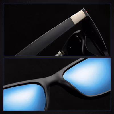 AOFLY Kacamata Pria Wayfarer Polarized UV Sunglasses - P21 - Black/Blue — gambar 2