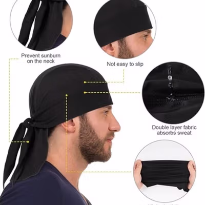 Deemount Bandana Sepeda Headband Cycling Cap Quick Dry - 22019 - Black — gambar 2