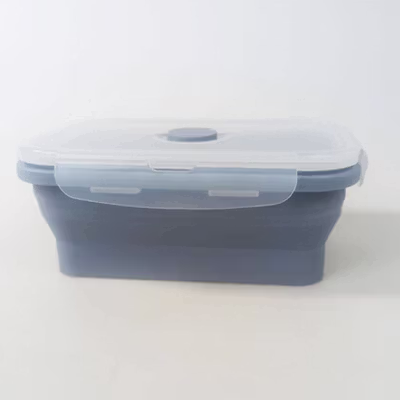ACEBON Kotak Makan Lunch Box Foldable Silicone Single Layer 550ml - ACB55 - Gray — gambar 2