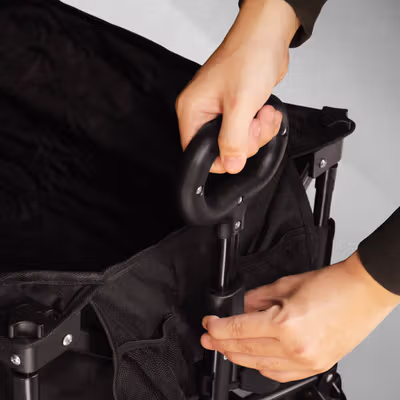 VILLVALD Troli Barang Lipat Camp Wagon Big Wheel 600D Oxford PVC - CH-35 - Black — gambar 2