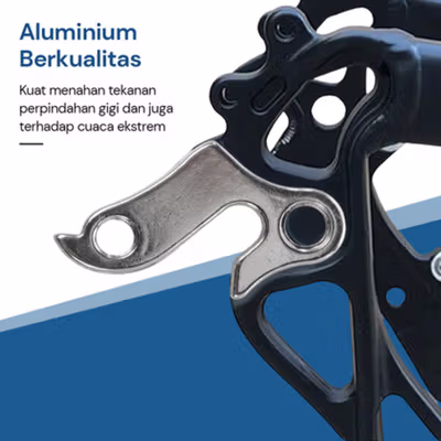 TaffSPORT Kait Gantungan Derailleur Belakang Sepeda Tail Hook MTB Bike - LUG001 - Silver — gambar 2