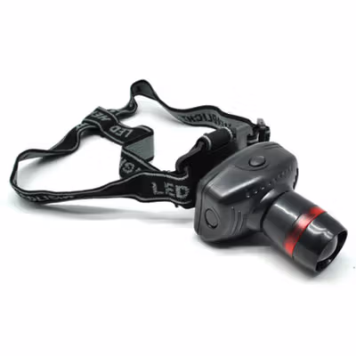 TRLIFE Senter Kepala Headlamp LED CREE Telescopic Zoom 3W 160 Lumens - HE06 - Black — gambar 2
