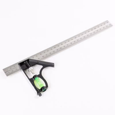 Taffware Mistar Penggaris Siku Adjustable Angle Ruler Waterpass 305mm - ZEAST - Black — gambar 2