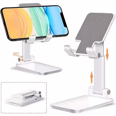 Dawndesslo Universal Smartphone Folding Desktop Holder Stand 4-6 Inch - 0011 - White — gambar 2