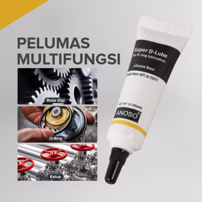 ANOSO Pelumas O-Ring Super Lube Grade Silicon Grease Lubricant 10g - S-6502 - White — gambar 2