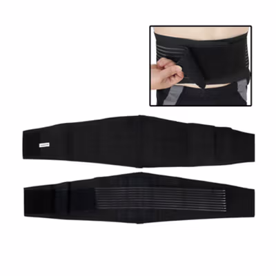 TaffSPORT Lumbar Support Waist Back Pain Brace Belt 8 Spring Size L - A-7992 - Black — gambar 2