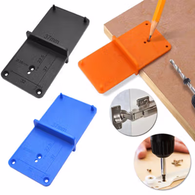 Alloet Alat Bantu Bor Engsel Pintu Hinge Hole Drill Guide 35/40mm - WX014 - Black — gambar 2