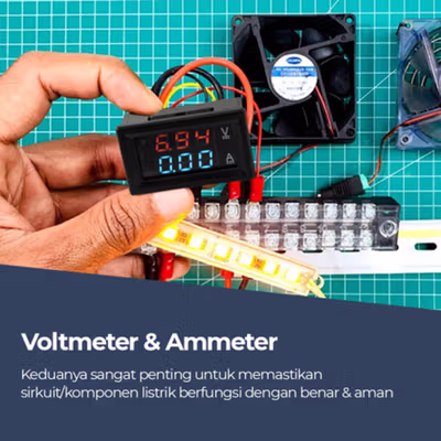 Alat Pengukur Listrik Voltmeter Ammeter Electric DIY LED Display - GN-0117 - Black — gambar 2