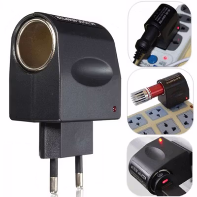 Konverter Car Charger Adaptor EU Plug to Cigarette Socket 12V 500mA - KYA109 - Black — gambar 2