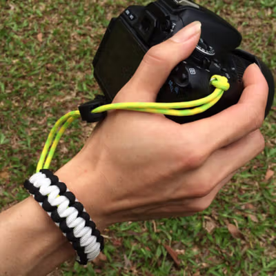 Tali Hand Strap Paracord Kamera DSLR Camera Lanyard 20.5cm - Black — gambar 2