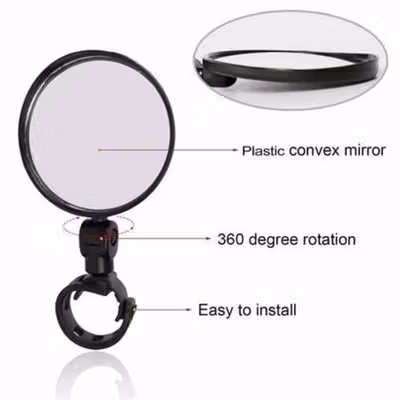 TaffSPORT Kaca Spion Sepeda Bike Blindspot Rearview 360 Derajat 1 PCS - HF00954 - Black — gambar 2