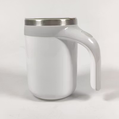 Ditim Cangkir Aduk Otomatis Baterai AAA Self Stirring Mug 380ml - HQ-630 - White — gambar 2