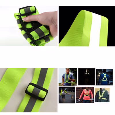 CEZMKIO Sabuk Keselamatan Reflective Vest Running Gear High Visibility - B08 - Green — gambar 2